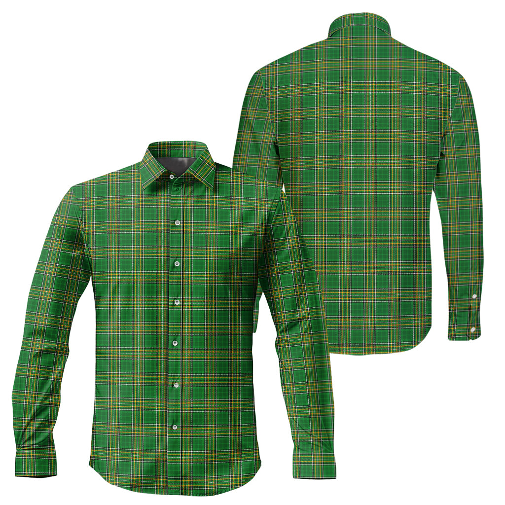 ireland-national-tartan-long-sleeve-button-up-shirt