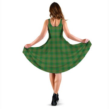Ireland National Tartan Sleeveless Midi Womens Dress