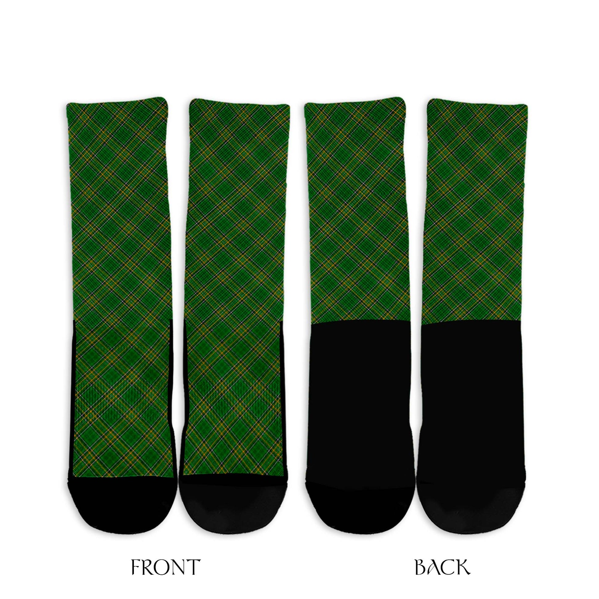 Ireland National Tartan Crew Socks Cross Tartan Style - Tartanvibesclothing