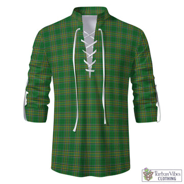 Ireland National Tartan Men's Traditional Jacobite Ghillie Kilt Shirt