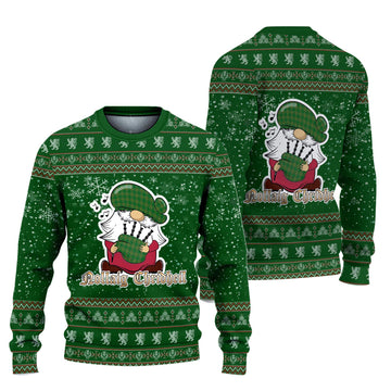 Ireland National Clan Christmas Family Knitted Sweater with Funny Gnome Playing Bagpipes