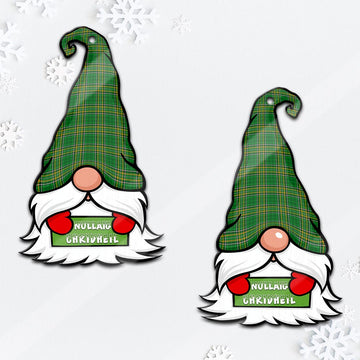 Ireland National Gnome Christmas Ornament with His Tartan Christmas Hat