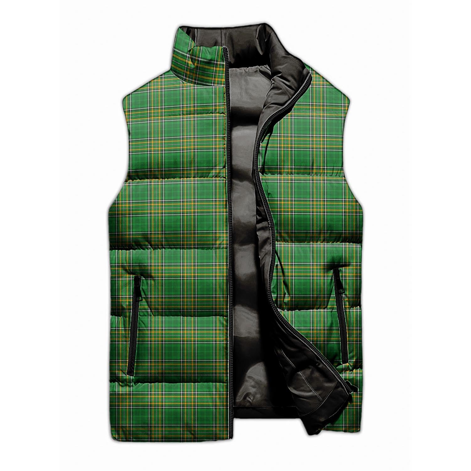 Ireland National Tartan Sleeveless Puffer Jacket - Tartanvibesclothing