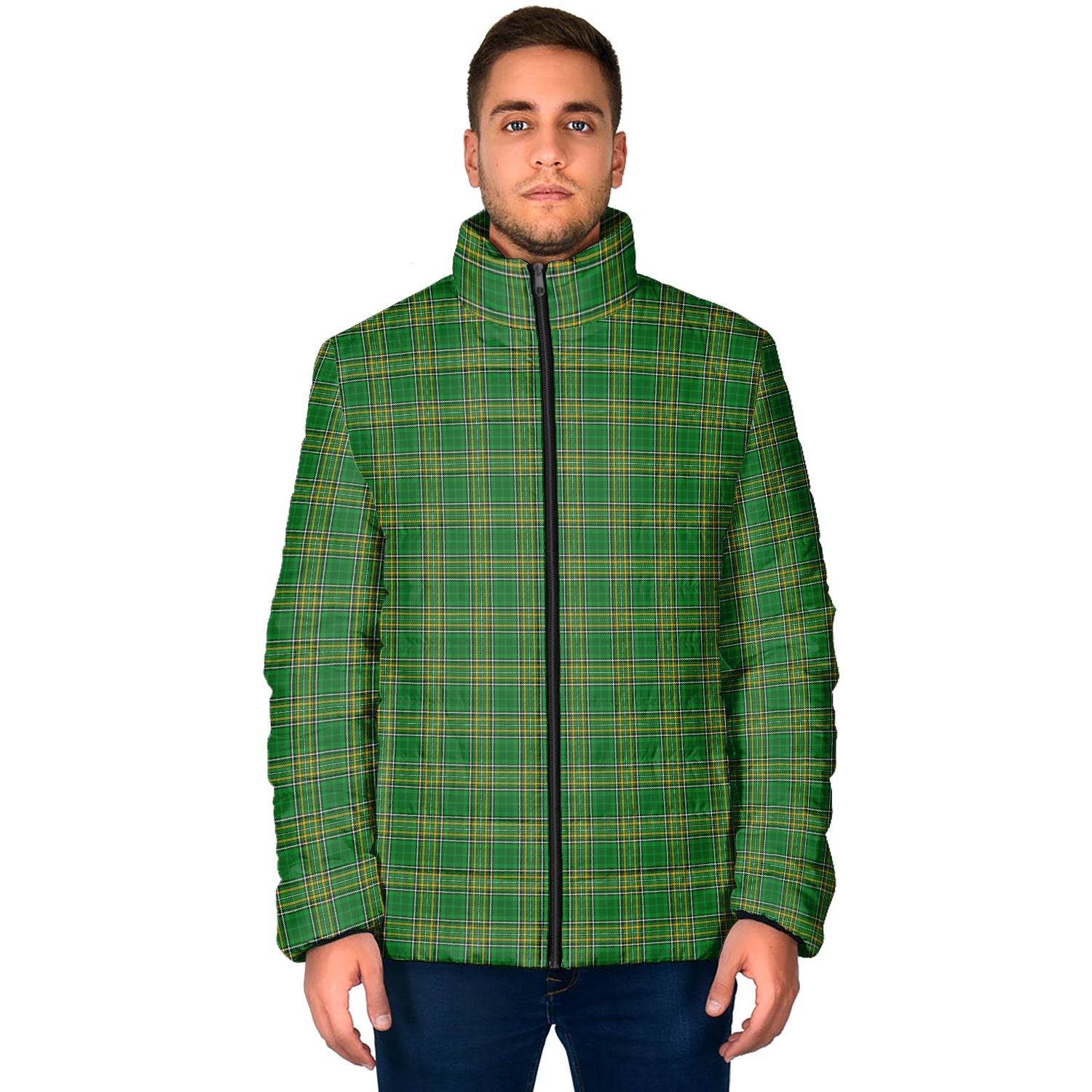 Ireland National Tartan Padded Jacket - Tartan Vibes Clothing