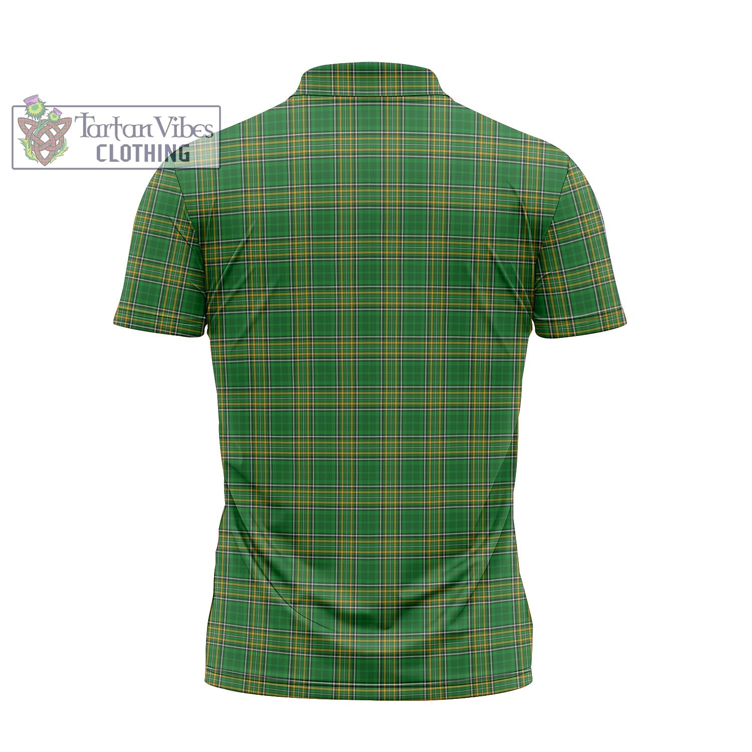 Tartan Vibes Clothing Ireland National Tartan Zipper Polo Shirt