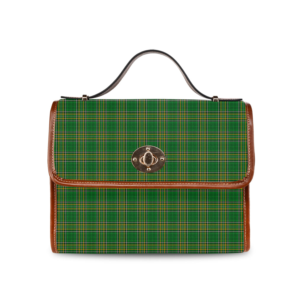 ireland-national-tartan-leather-strap-waterproof-canvas-bag