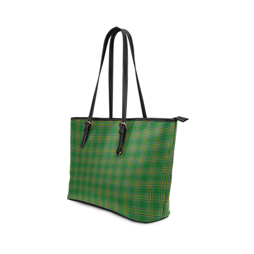 ireland-national-tartan-leather-tote-bag