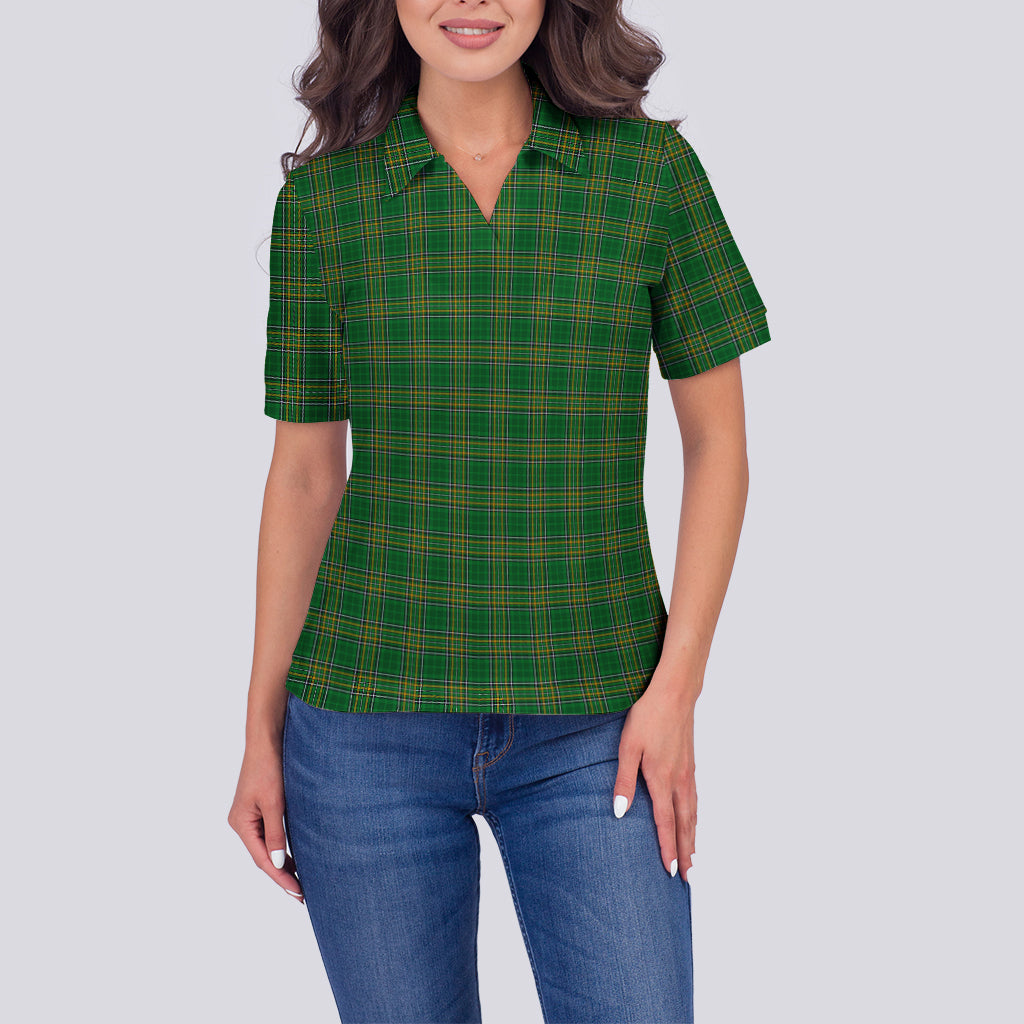 ireland-national-tartan-polo-shirt-for-women