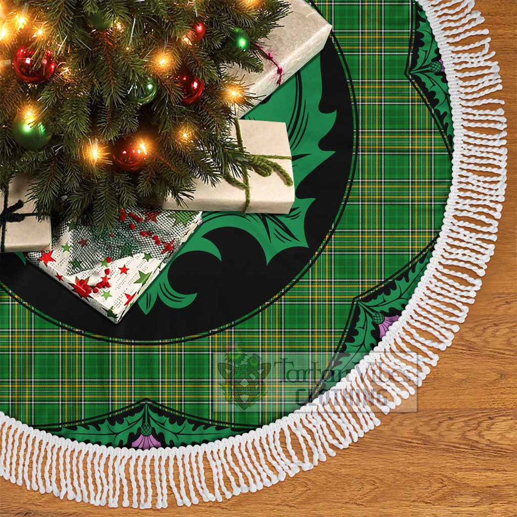 Ireland National Tartan Christmas Tree Skirt Scottish Thistle Style - Tartan Vibes Clothing