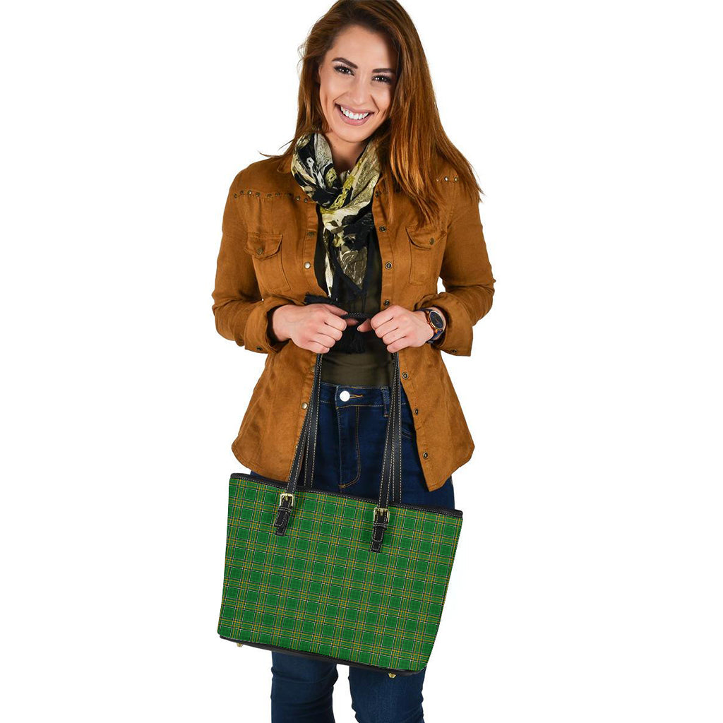 ireland-national-tartan-leather-tote-bag