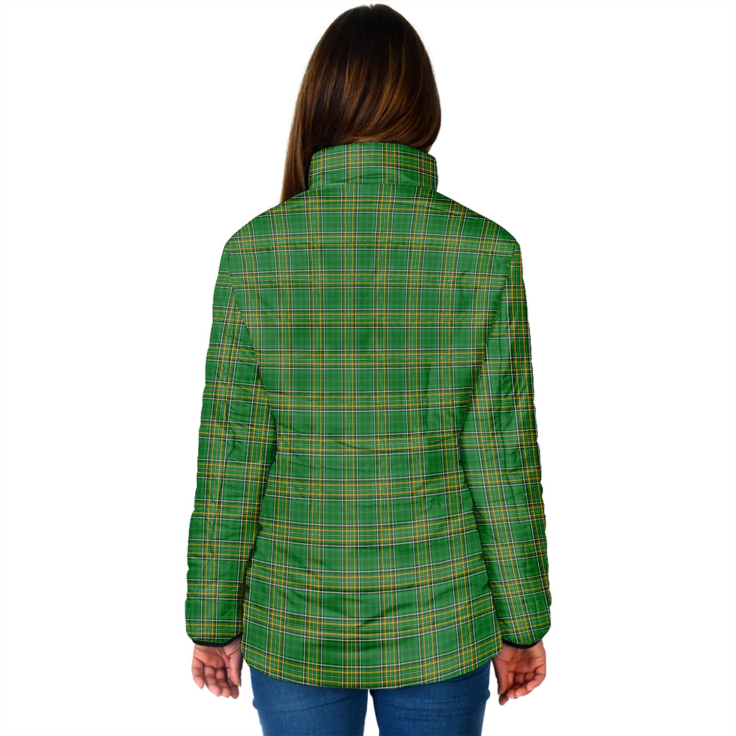 Ireland National Tartan Padded Jacket - Tartan Vibes Clothing