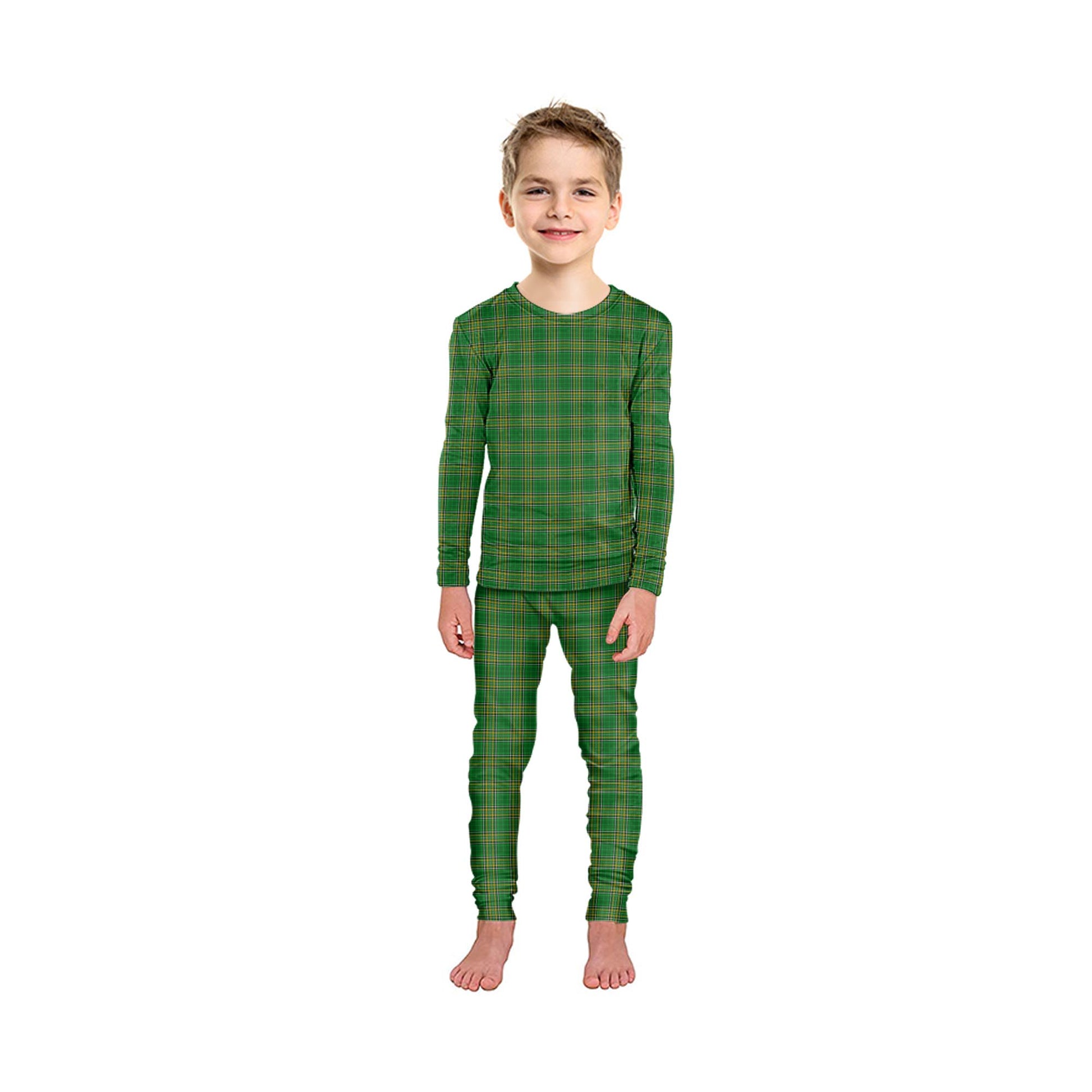 Ireland National Tartan Pajamas Family Set - Tartanvibesclothing