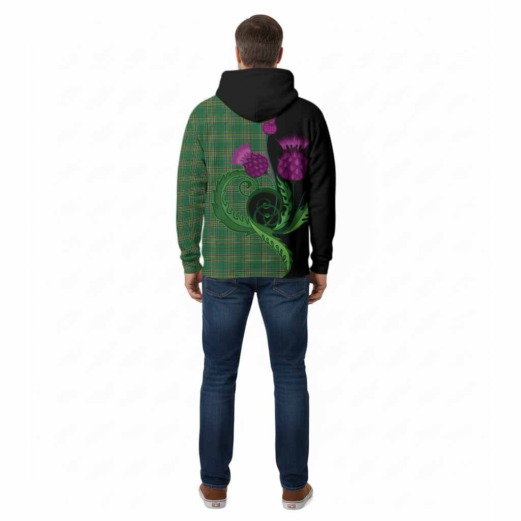 Ireland National Tartan Cotton Hoodie Traditional Scottish Thistle