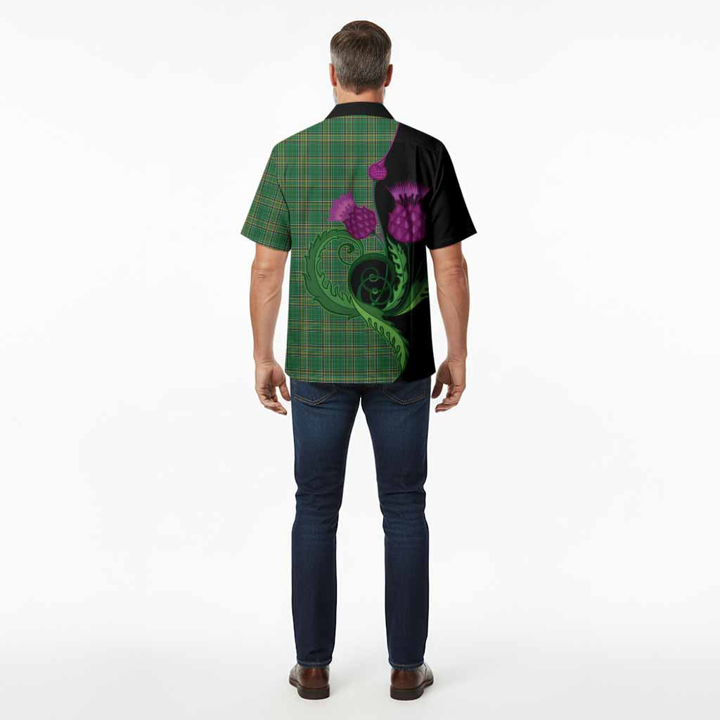 Ireland National Tartan Hawaiian Shirt Traditional Scottish Thistle