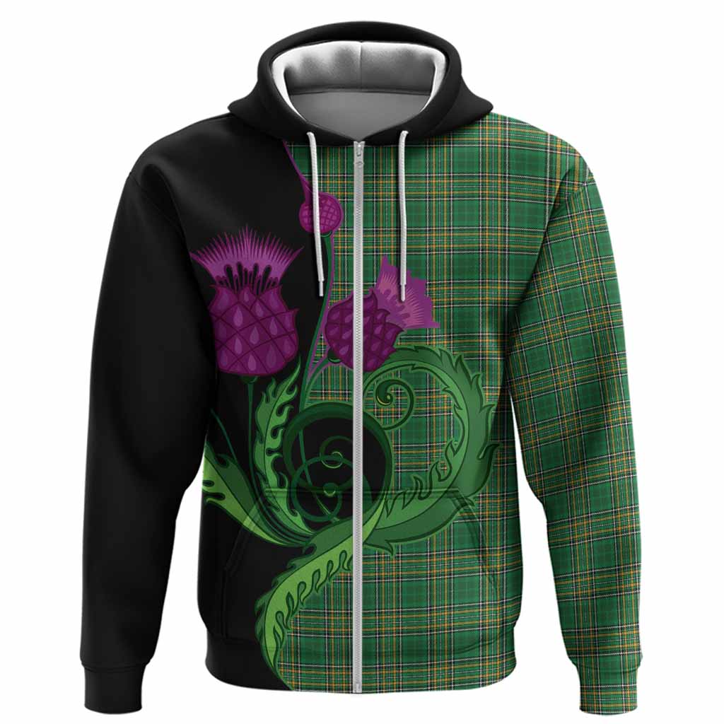 Ireland National Tartan Hoodie Traditional Scottish Thistle