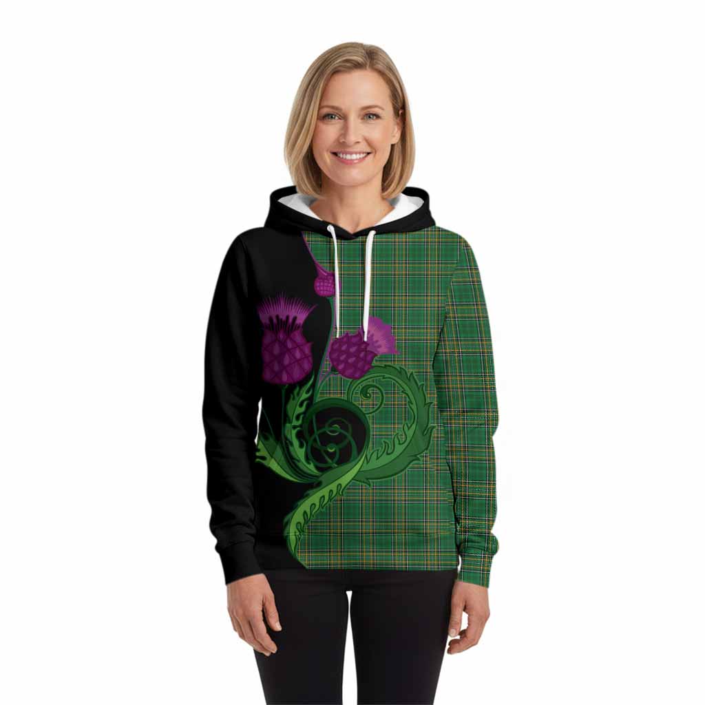 Ireland National Tartan Hoodie Traditional Scottish Thistle
