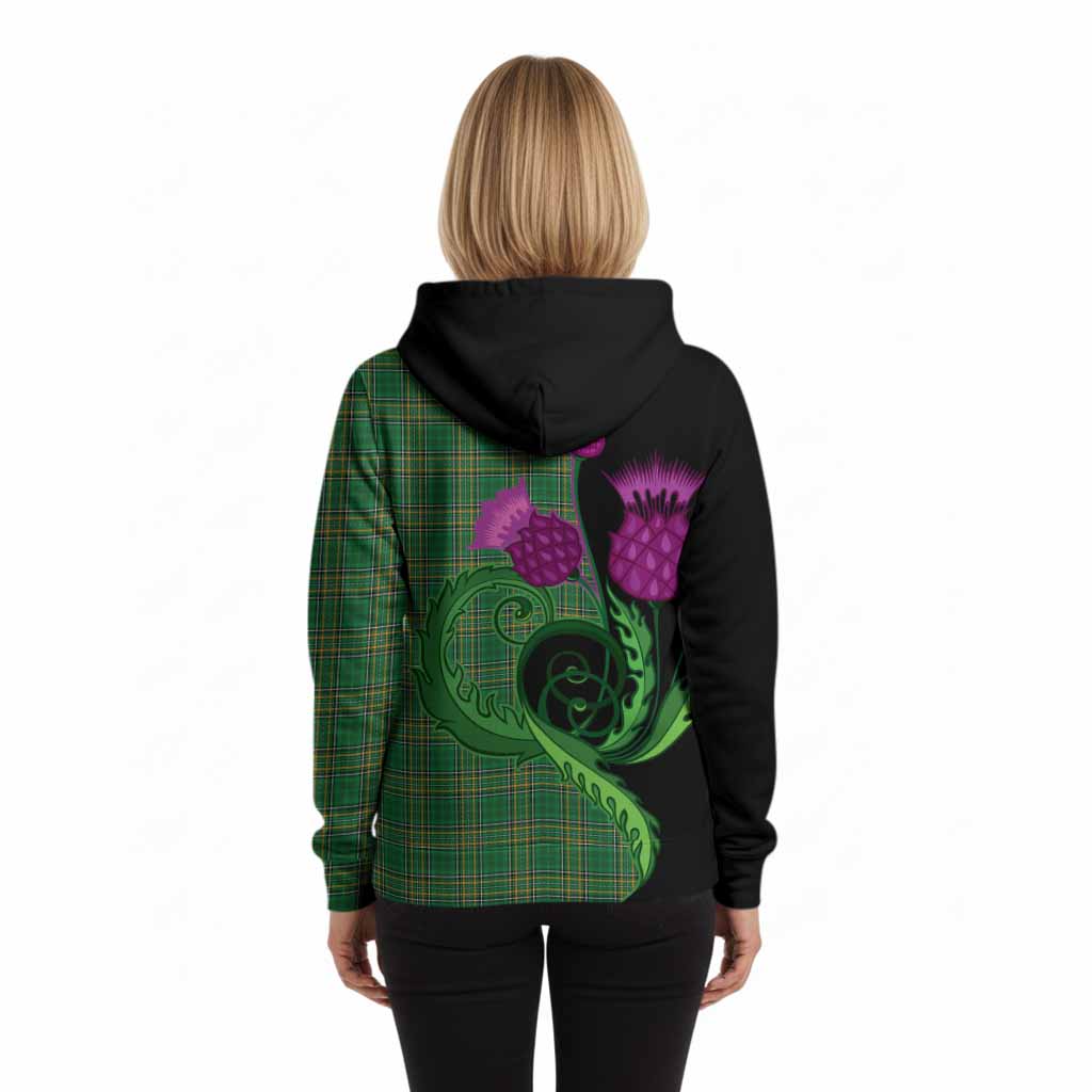 Ireland National Tartan Hoodie Traditional Scottish Thistle