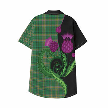 Ireland National Tartan Kid Hawaiian Shirt Traditional Scottish Thistle