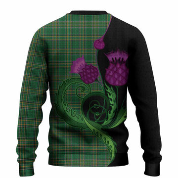 Ireland National Tartan Knitted Sweater Traditional Scottish Thistle