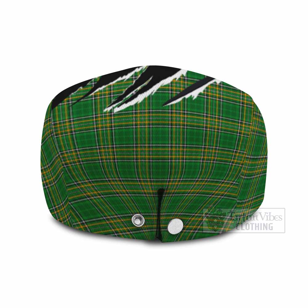 Ireland National Tartan Loch Ness Monster Flat Cap, Jeff Cap Celtic Knot Nessie Art