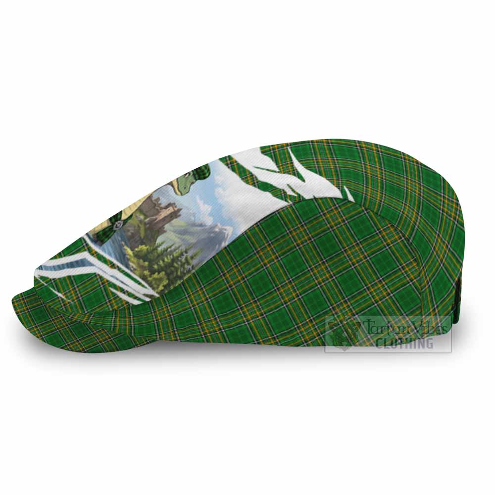 Ireland National Tartan Loch Ness Monster Scottish Heritage Art Flat Cap, Jeff Cap