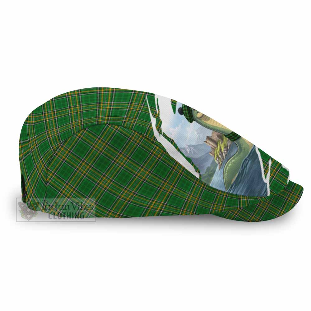 Ireland National Tartan Loch Ness Monster Scottish Heritage Art Flat Cap, Jeff Cap
