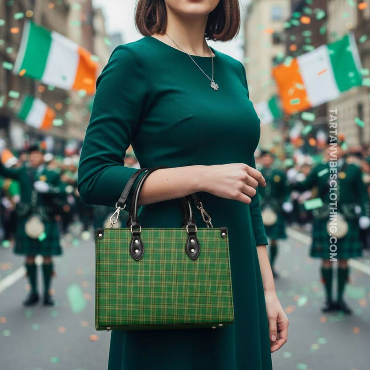 Ireland National Tartan Luxury Leather Handbags