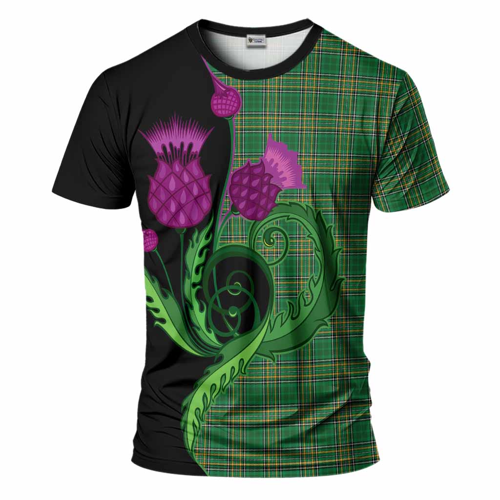 Ireland National Tartan T-Shirt Traditional Scottish Thistle