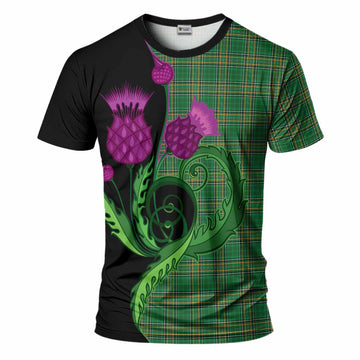 Ireland National Tartan T-Shirt Traditional Scottish Thistle