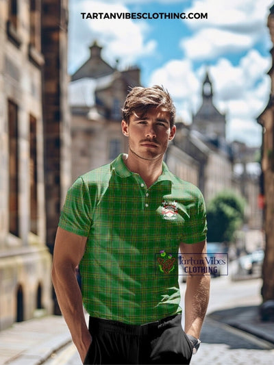 Irish Clan Tartan Men's Polo Shirt with Coat of Arms