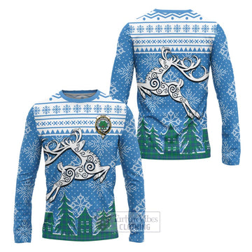 Irvine Clan Christmas Long Sleeve T-Shirt Celtic Reindeer Style