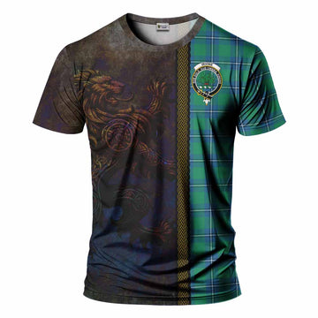 Irvine Tartan Family Crest T-Shirt Alba Gu Brath Be Brave Lion Ancient Style