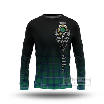 Irvine Tartan Long Sleeve T-Shirt Featuring Alba Gu Brath Family Crest Celtic Inspired