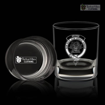 Irvine Family Crest Engraved Whiskey Glass with Handle