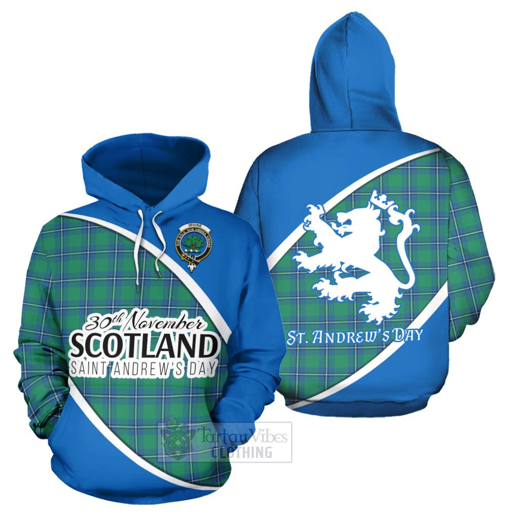 Tartan Vibes Clothing Irvine Family Crest Tartan Hoodie Celebrate Saint Andrew's Day in Style