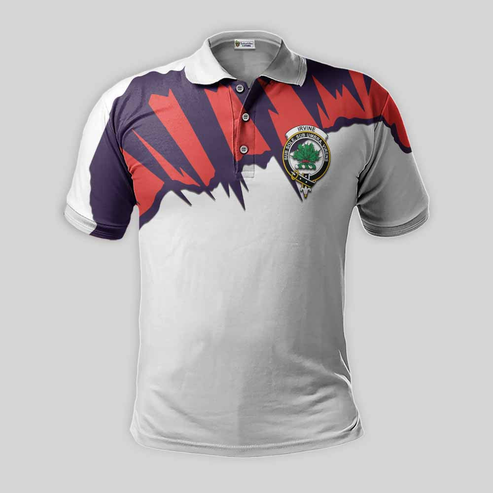 Tartan Vibes Clothing Irvine Clan Crest Polo Shirt with Retro Sport Style