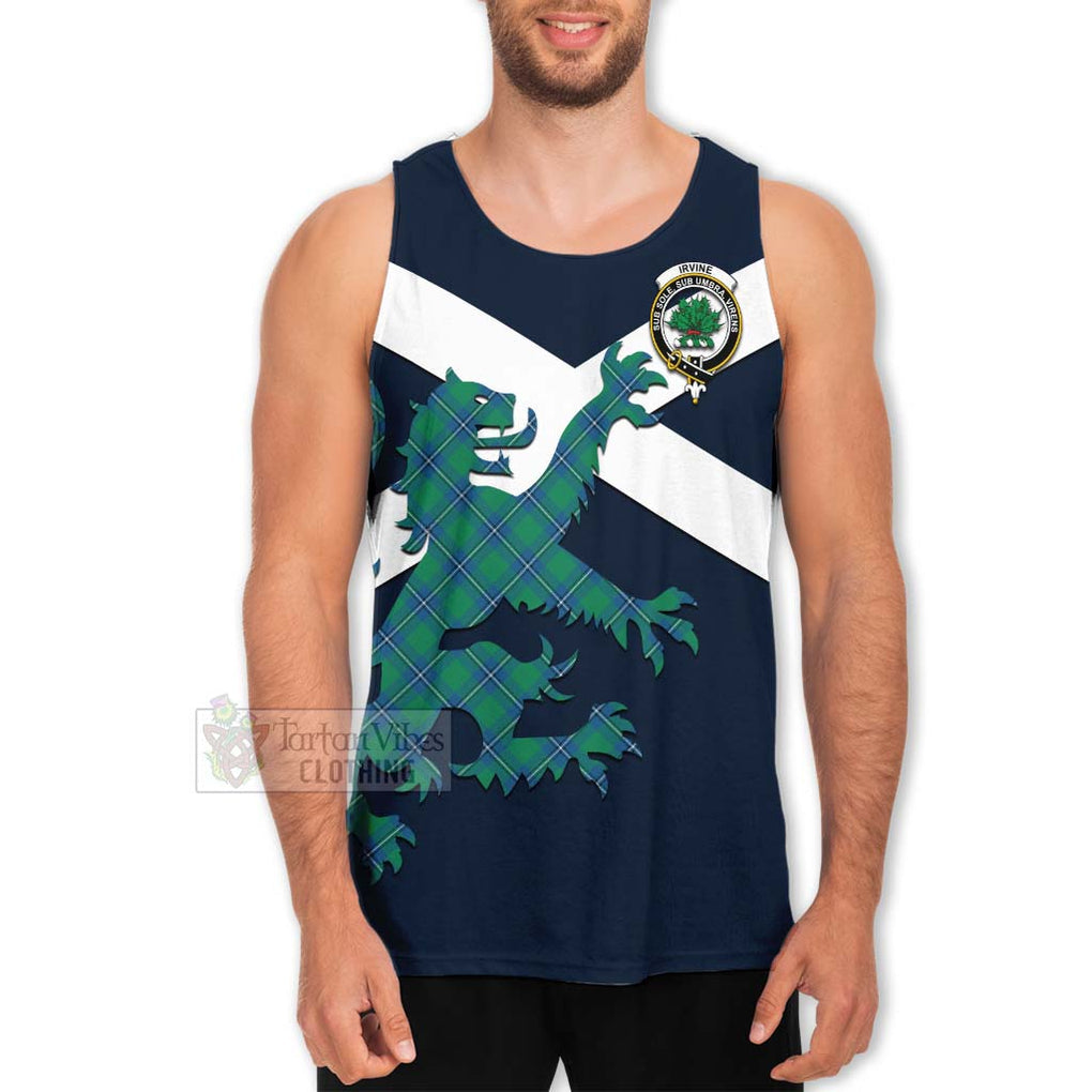 Tartan Vibes Clothing Irvine Tartan Lion Rampant Men's Tank Top – Proudly Display Your Heritage with Alba Gu Brath and Clan Name