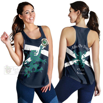Tartan Vibes Clothing Irvine Tartan Lion Rampant Women's Racerback Tanks – Proudly Display Your Heritage with Alba Gu Brath and Clan Name