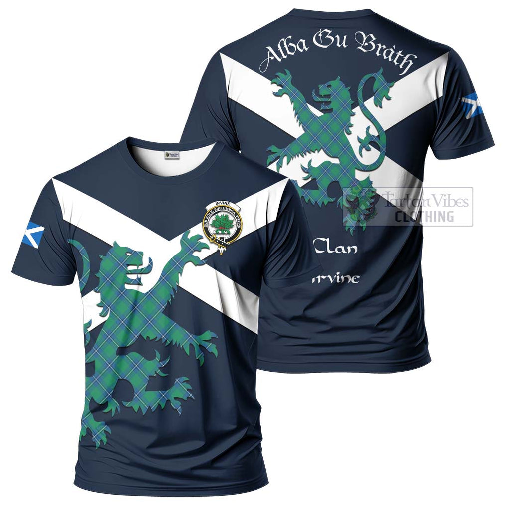 Tartan Vibes Clothing Irvine Tartan Lion Rampant T-Shirt – Proudly Display Your Heritage with Alba Gu Brath and Clan Name