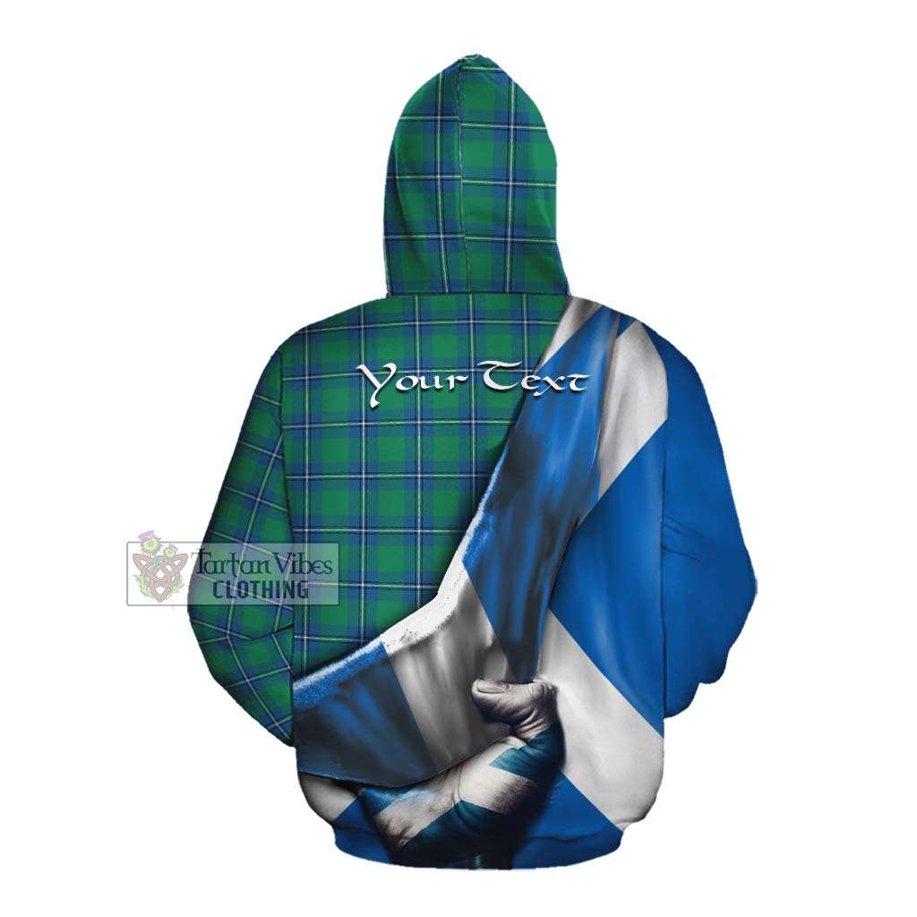 Tartan Vibes Clothing Irvine Tartan Cotton Hoodie with Family Crest Scotland Patriotic Style