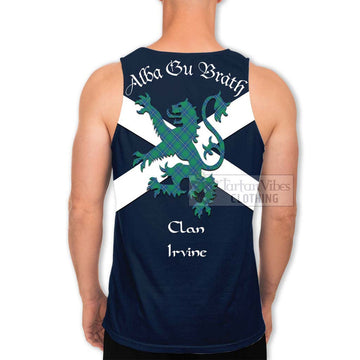 Tartan Vibes Clothing Irvine Tartan Lion Rampant Men's Tank Top – Proudly Display Your Heritage with Alba Gu Brath and Clan Name