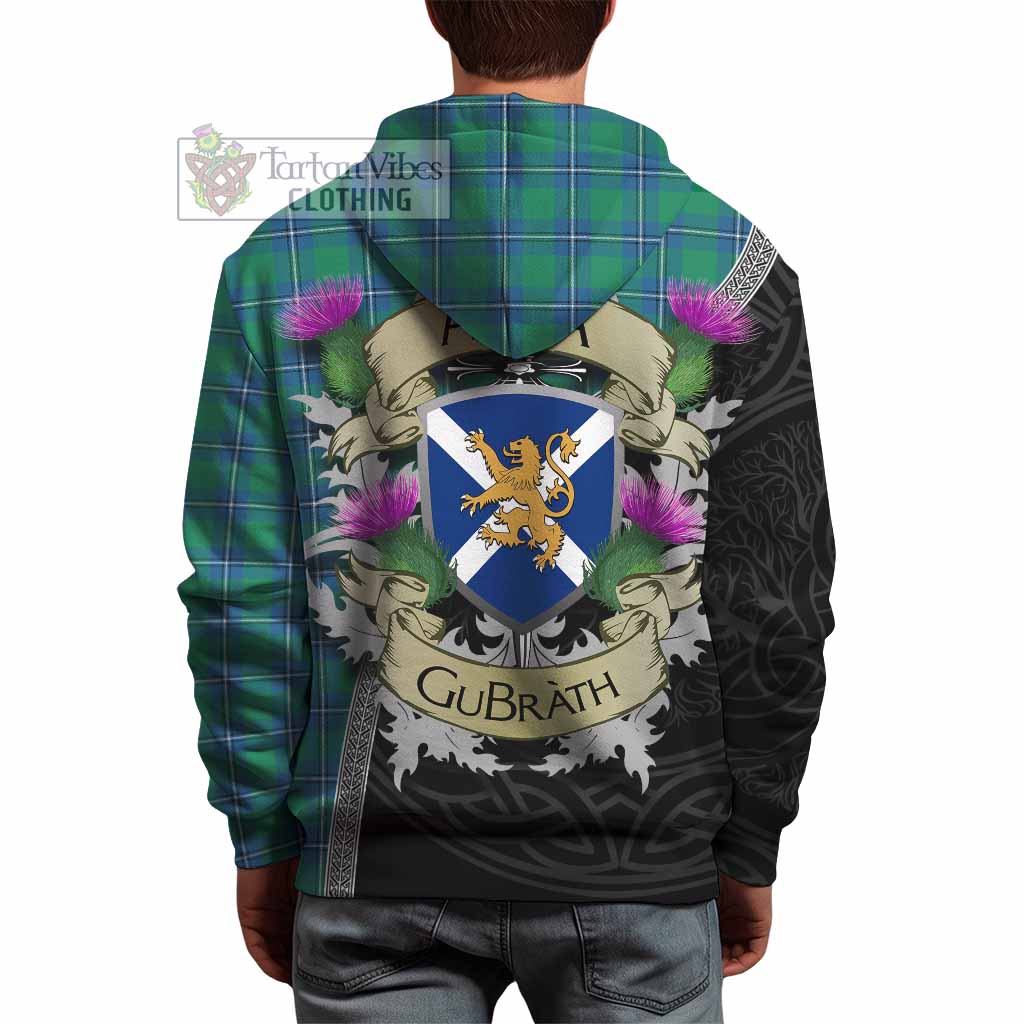 Tartan Vibes Clothing Irvine Tartan Family Crest Hoodie Lion Rampant Royal Thistle Shield Celtic Inspired