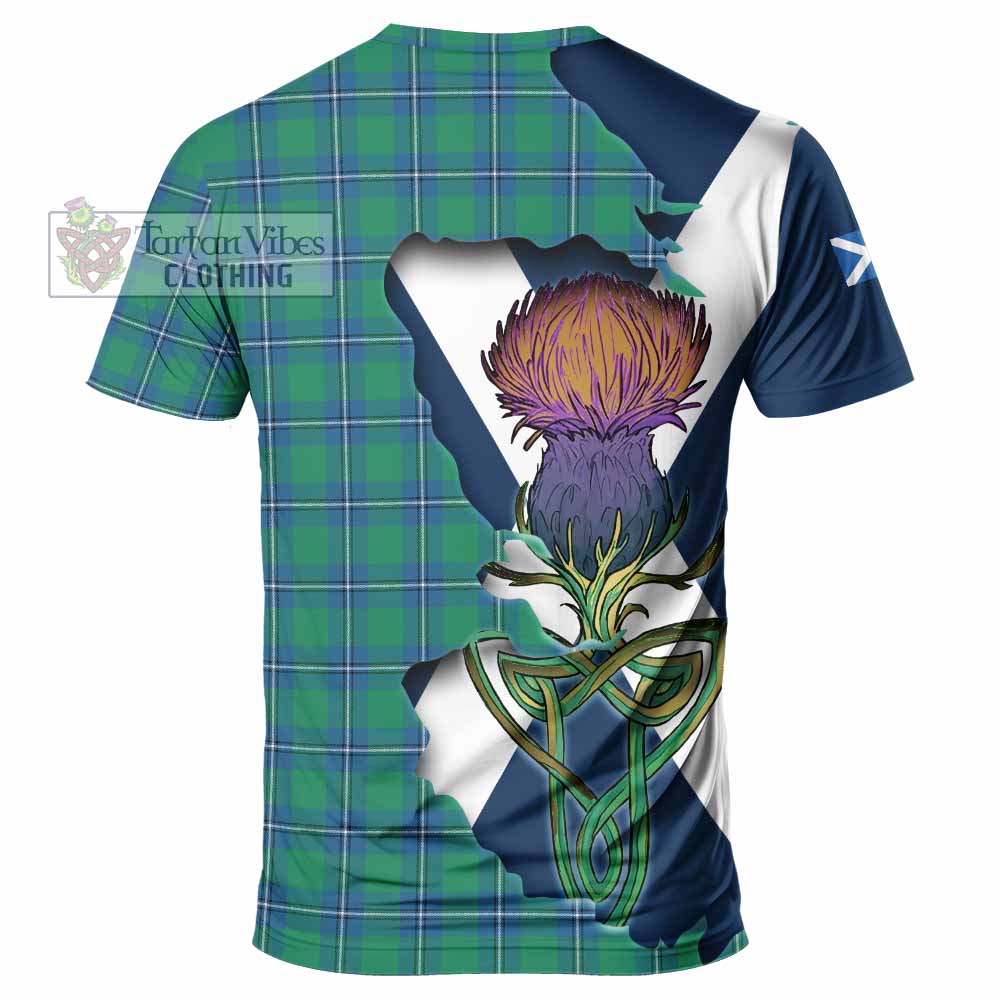 Tartan Vibes Clothing Irvine Tartan Family Crest T-Shirt Scottish Thistle Celtic Inspired