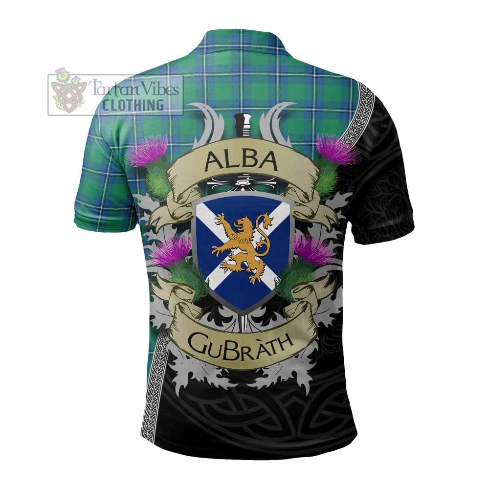 Tartan Vibes Clothing Irvine Tartan Family Crest Polo Shirt Lion Rampant Royal Thistle Shield Celtic Inspired