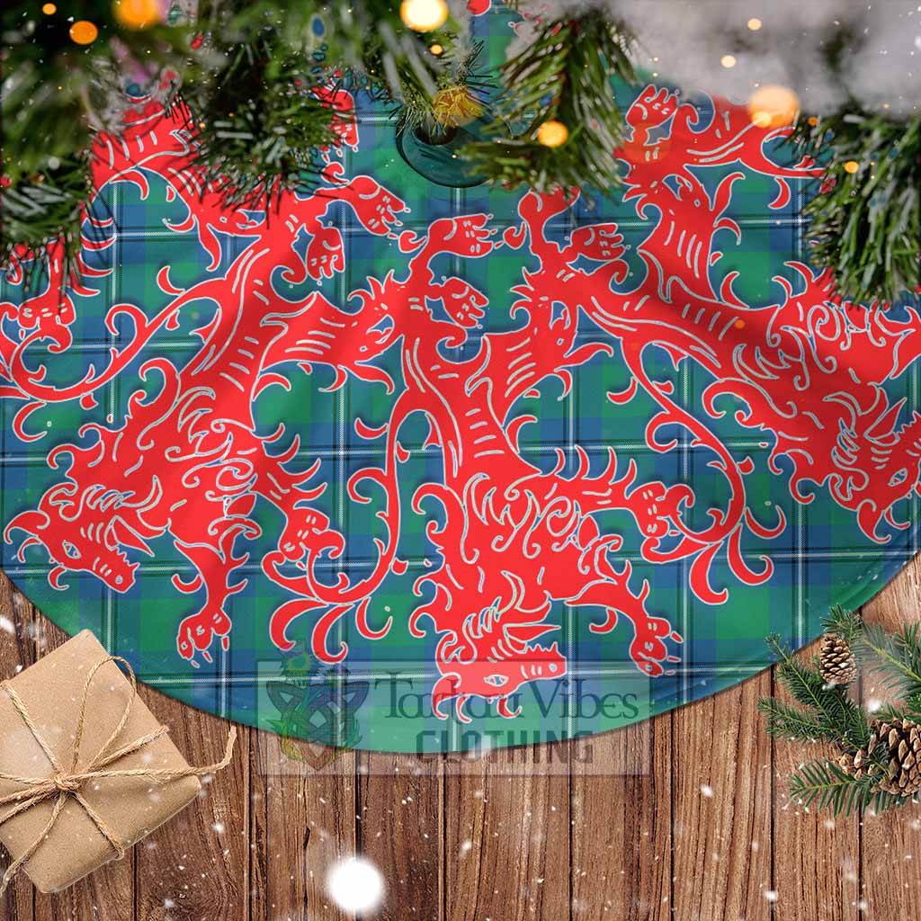 Tartan Vibes Clothing Irvine Tartan Christmas Tree Skirt Lion Rampant Style