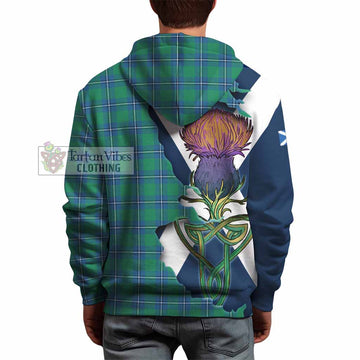 Irvine Tartan Family Crest Hoodie Scottish Thistle Celtic Inspired