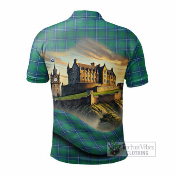 Tartan Vibes Clothing Irvine Tartan Family Crest Polo Shirt with Scottish Ancient Castle Stype