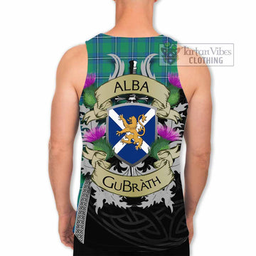 Tartan Vibes Clothing Irvine Tartan Family Crest Men's Tank Top Lion Rampant Royal Thistle Shield Celtic Inspired
