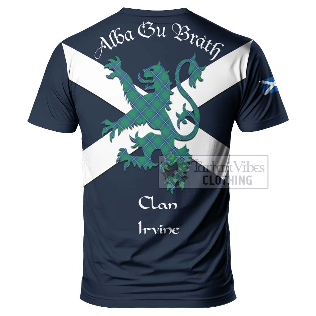 Tartan Vibes Clothing Irvine Tartan Lion Rampant T-Shirt – Proudly Display Your Heritage with Alba Gu Brath and Clan Name