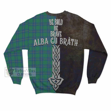 Irvine Tartan Family Crest Sweatshirt Alba Gu Brath Be Brave Lion Ancient Style